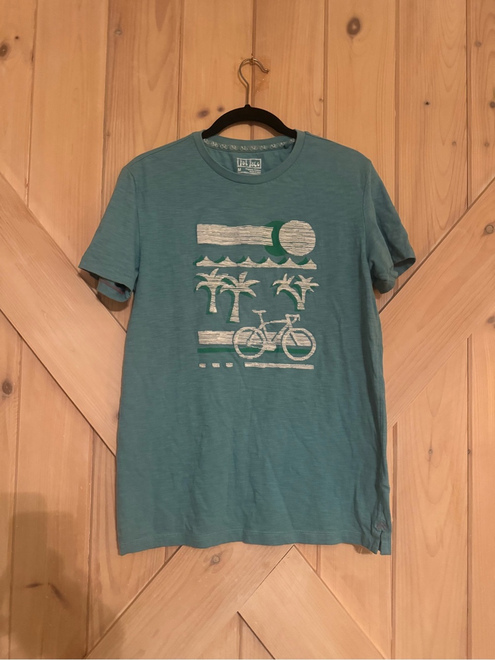 Fat Face Teal Short Sleeve Graphic Crew T-Shirt